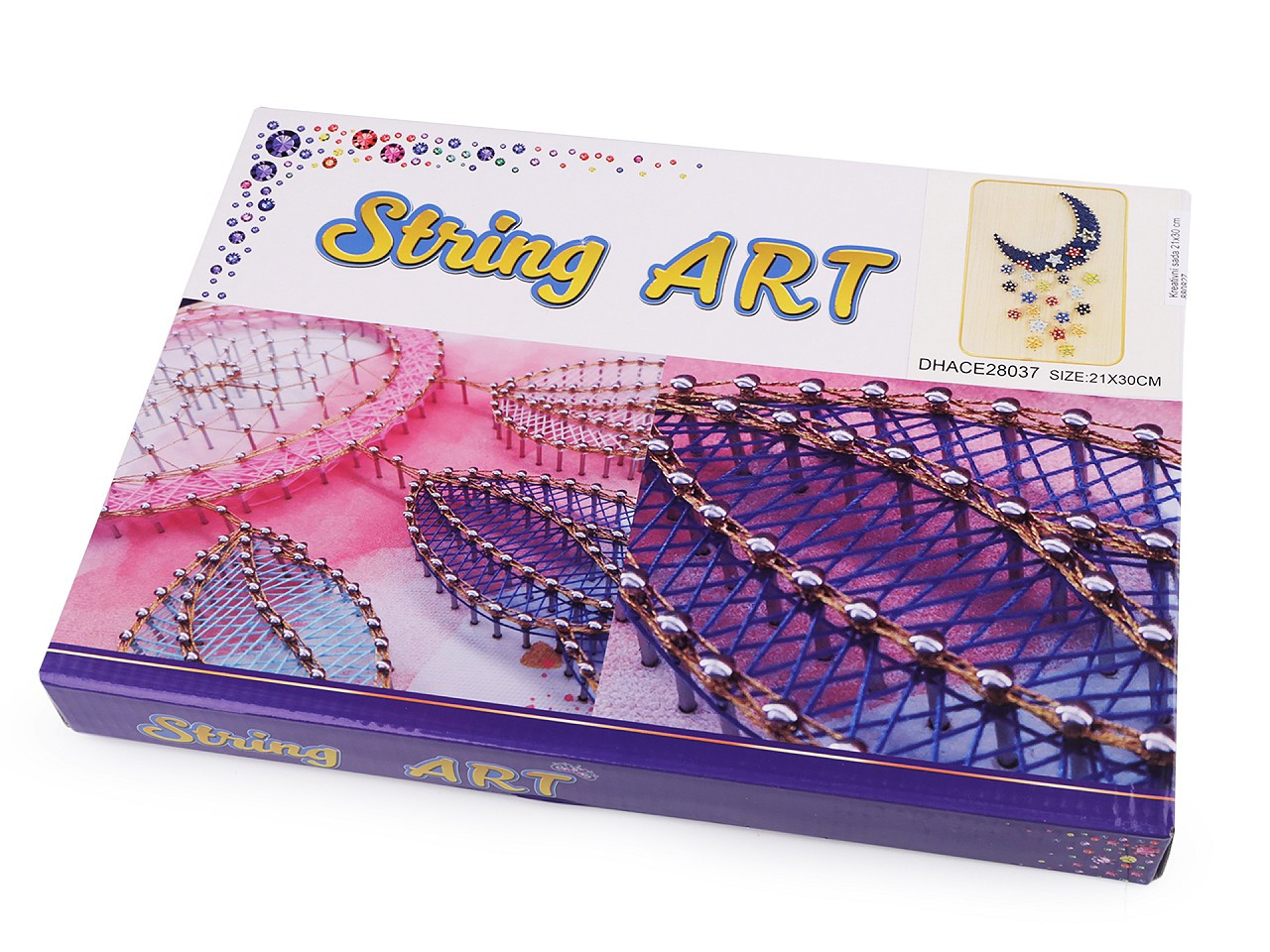 Kreativní sada String Art - tvoříme se šnůrkami 21x30 cm, barva 1 viz foto měsíc