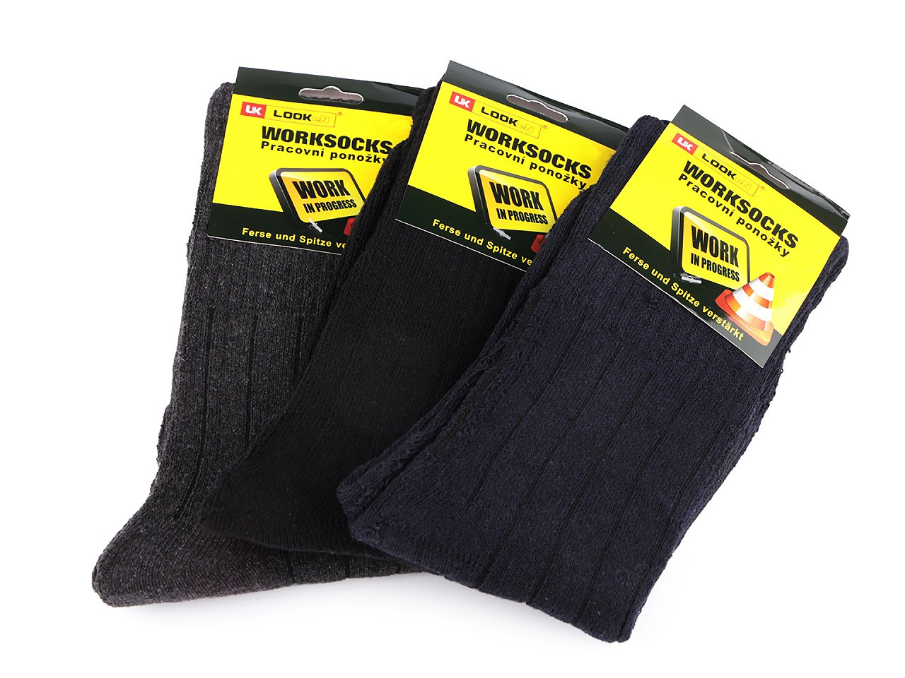 Pánské bavlněné ponožky pracovní, barva 4 (vel. 43-46) mix proužky