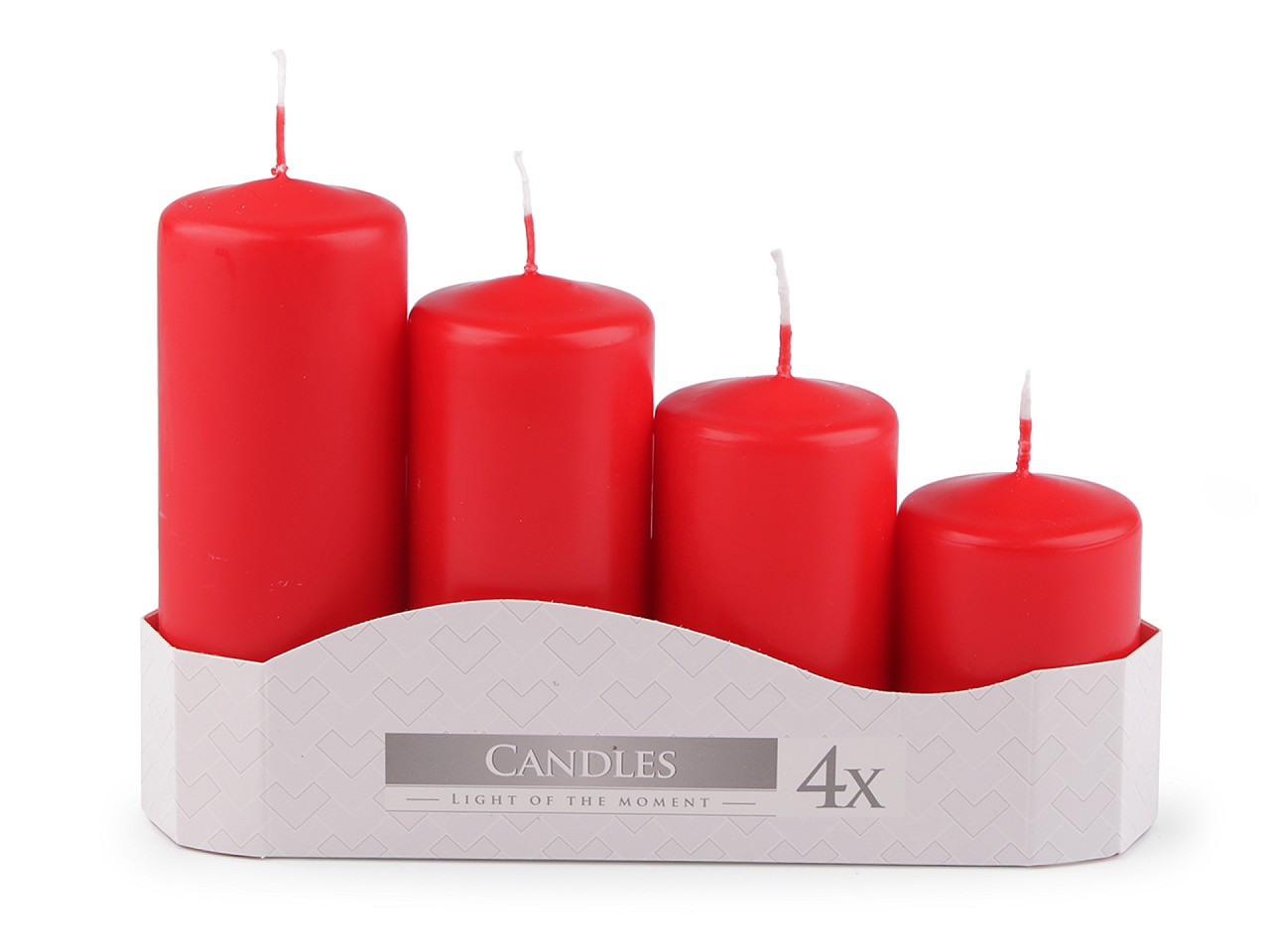 Adventní svíčky sestupné, barva 2 červená mat