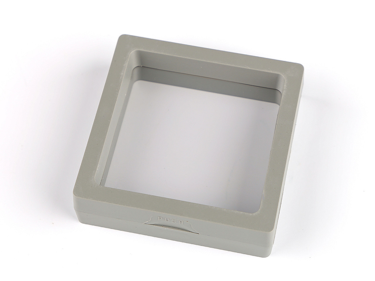 Prima-obchod Krabička / rámeček s průhlednou fólií k vystavení zboží a dárkovému balení 7x7 cm, barva 6 šedá