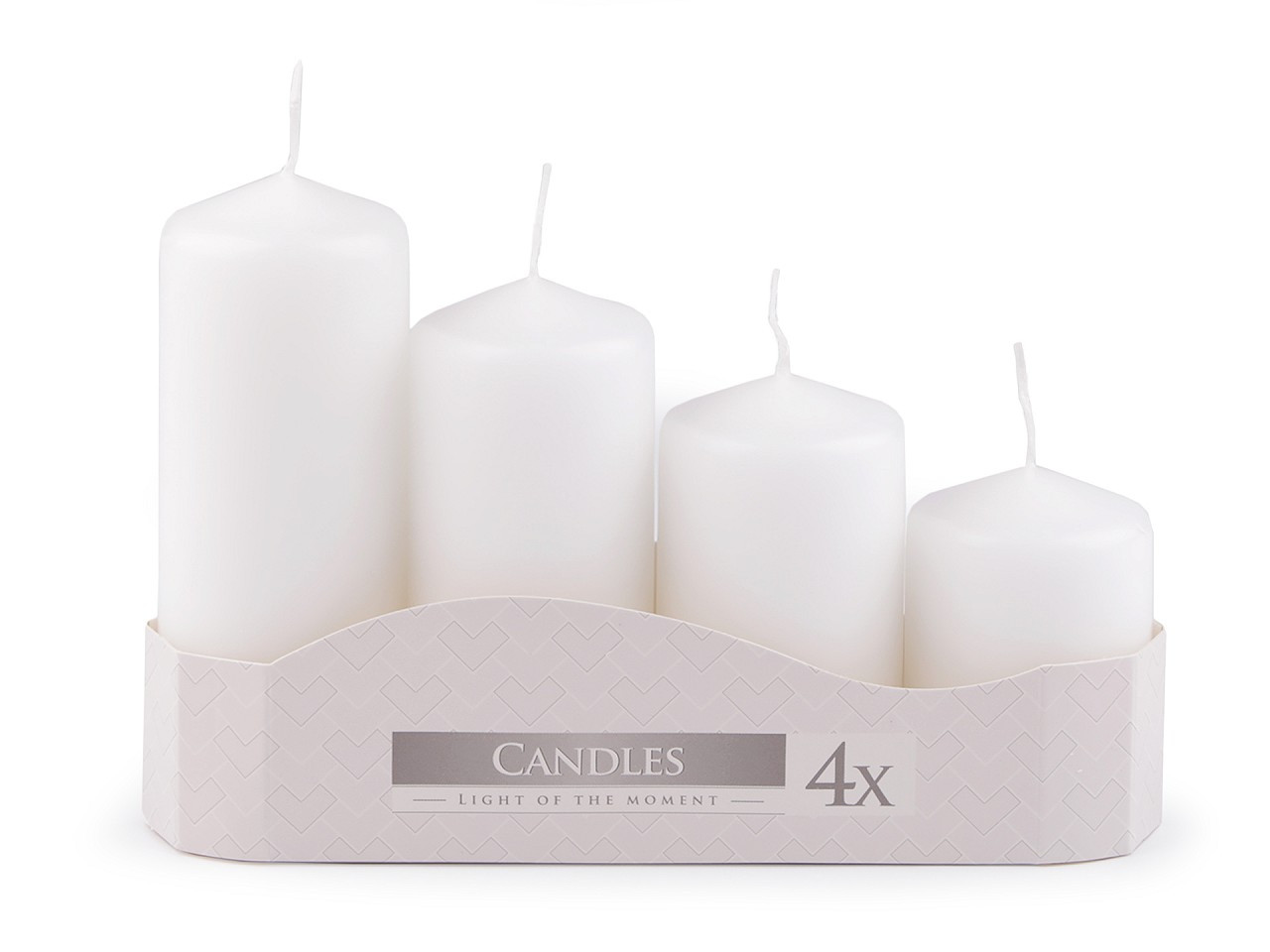 Adventní svíčky sestupné, barva 1 bílá mat