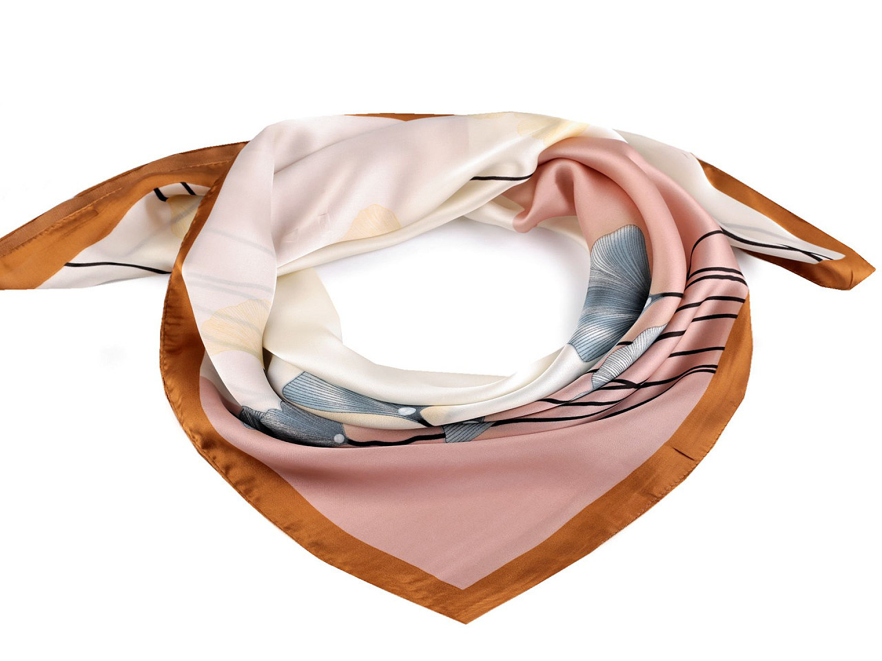 Saténový šátek 70x70 cm, barva 9 krémová světlá pudrová