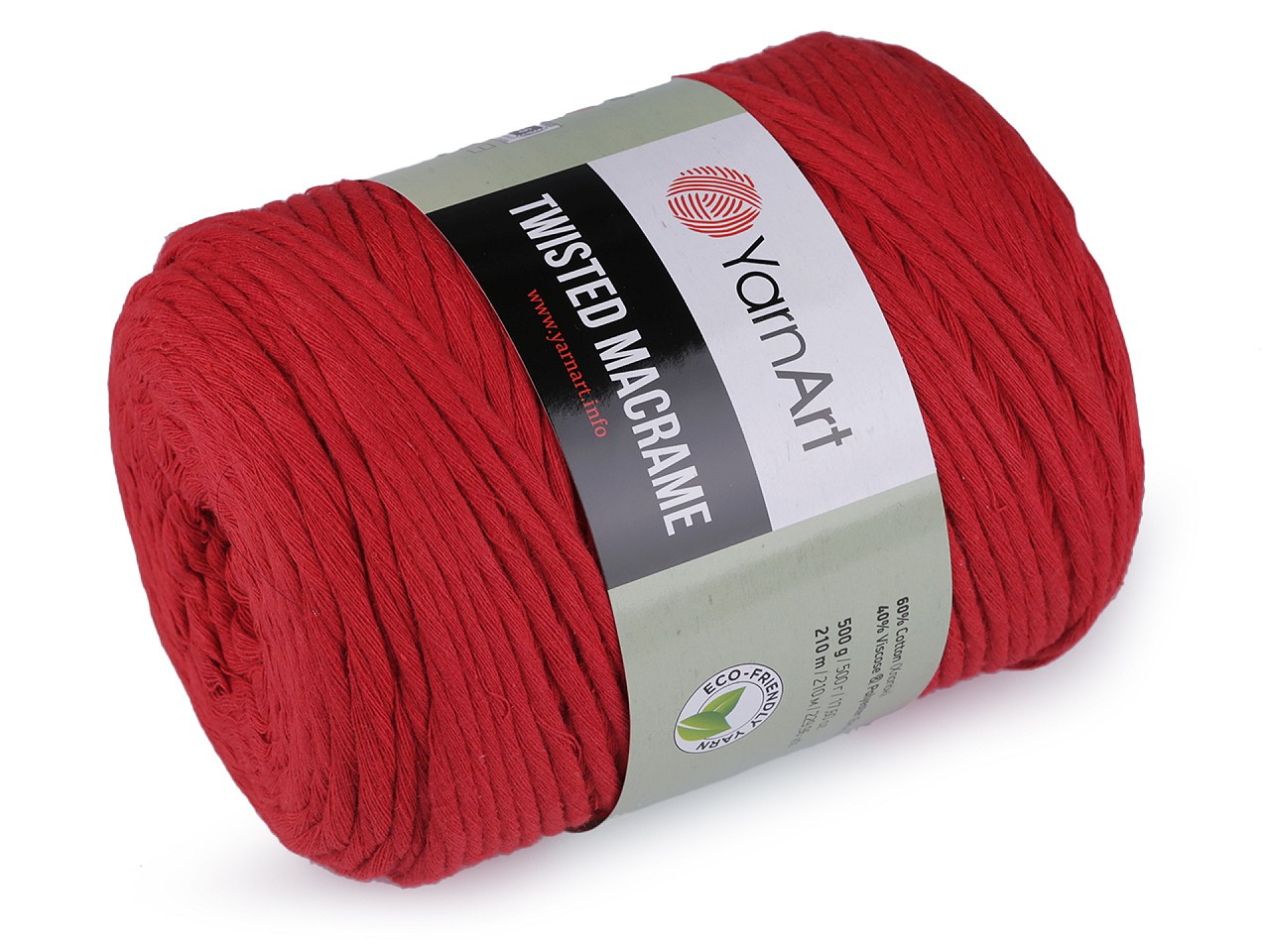 Pletací příze Twisted Macrame 500 g, barva 21 (773) červená