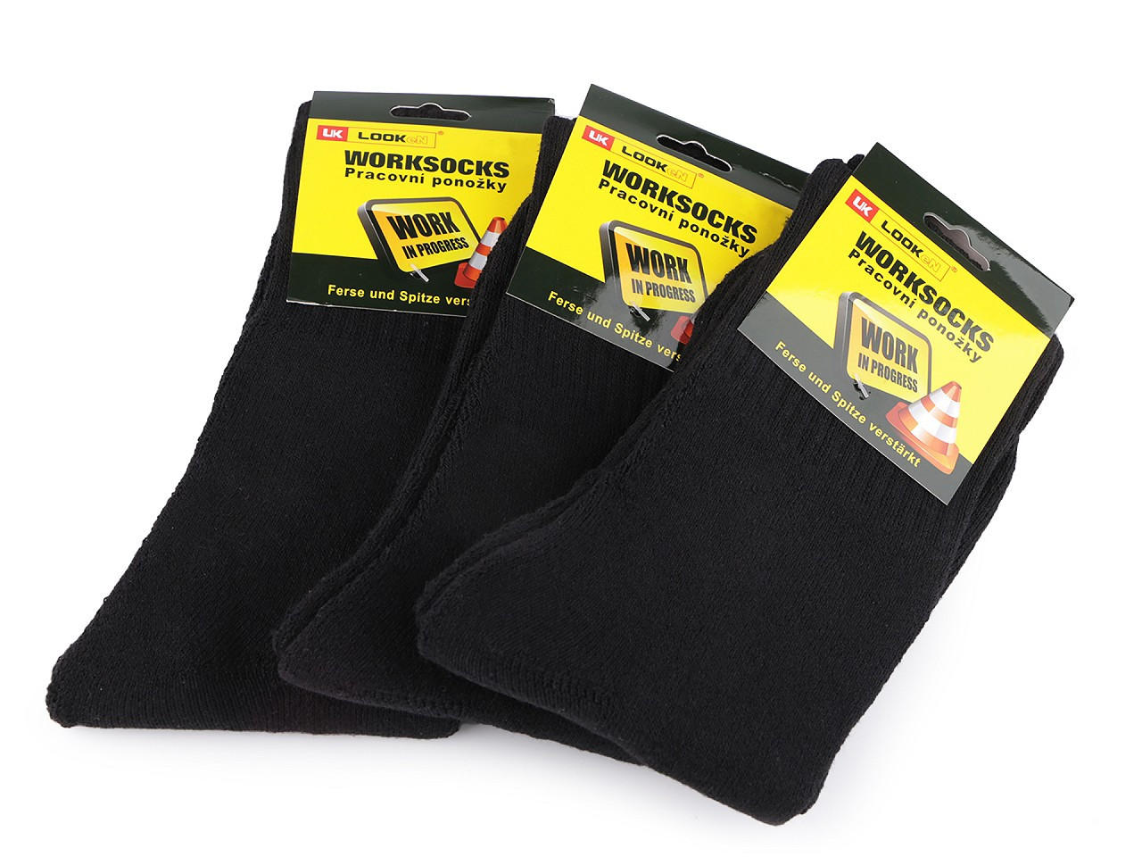 Pánské bavlněné ponožky pracovní, barva 1 (vel. 39-42) černá hladké