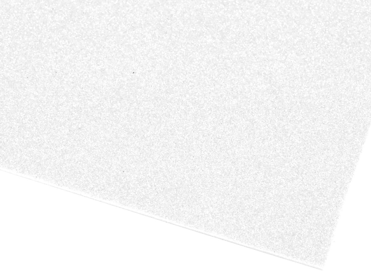 Samolepicí pěnová guma Moosgummi s glitry 20x30 cm, barva 1 bílá