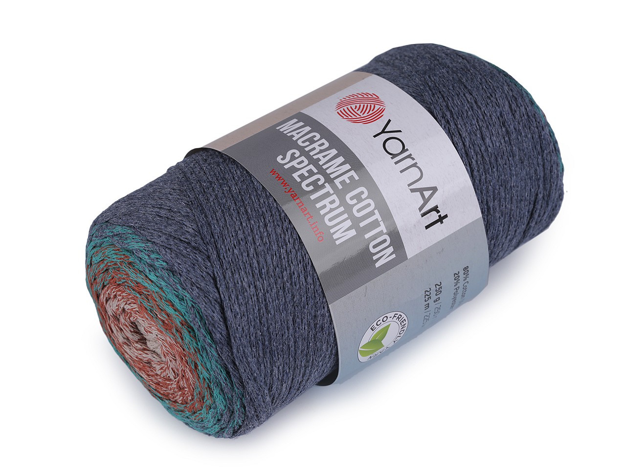 Pletací příze Macrame Cotton Spectrum 250 g, barva 11 (1327) modrá jeans