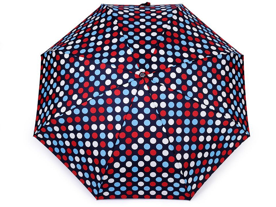 Dámský mini skládací deštník puntík, barva 3 modrá tmavá