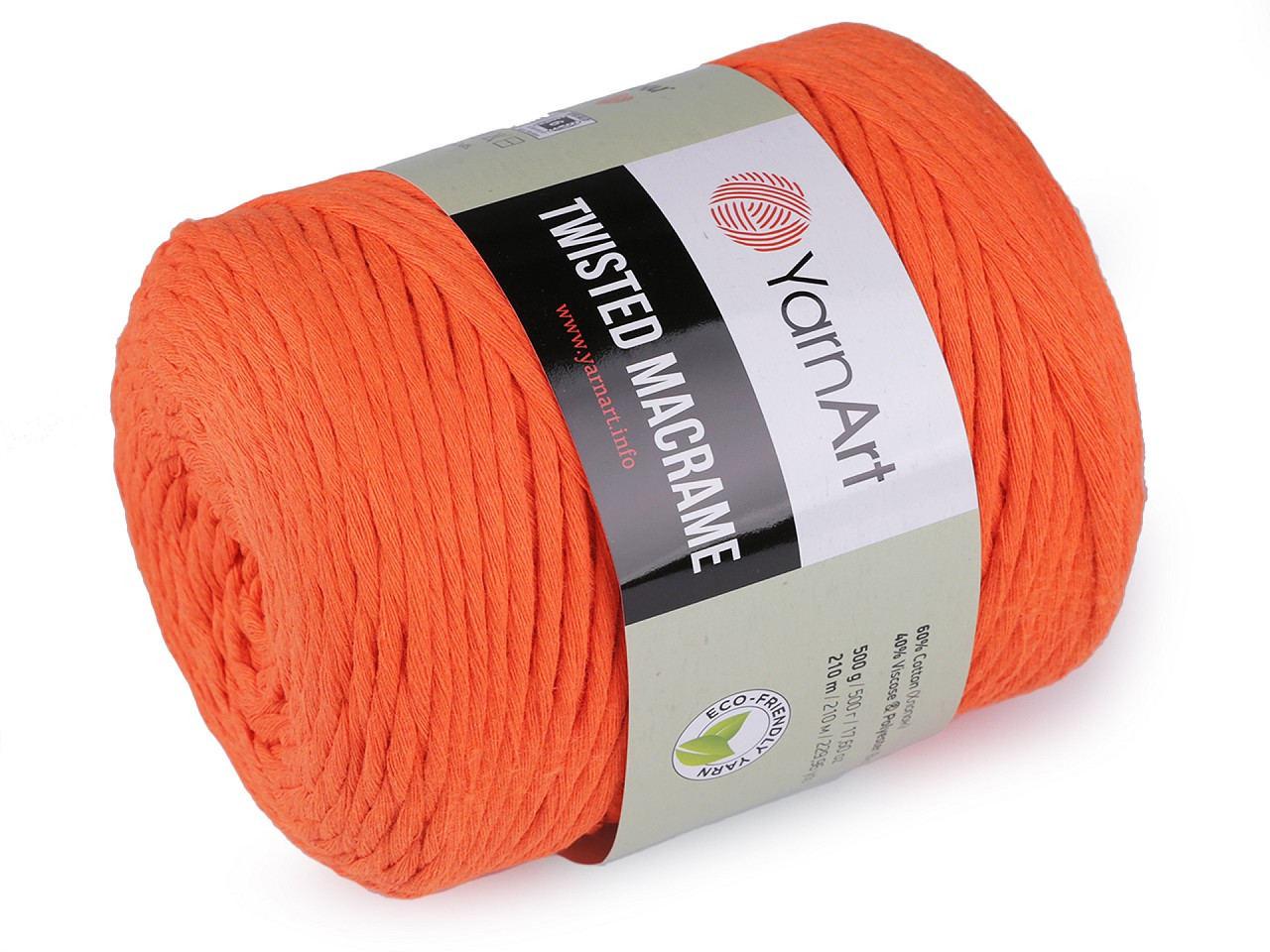 Pletací příze Twisted Macrame 500 g, barva 23 (800) oranžová