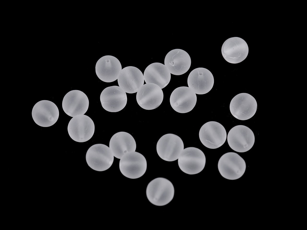 Skleněné korálky Ø8 mm, barva 2 (01000) bílá mat