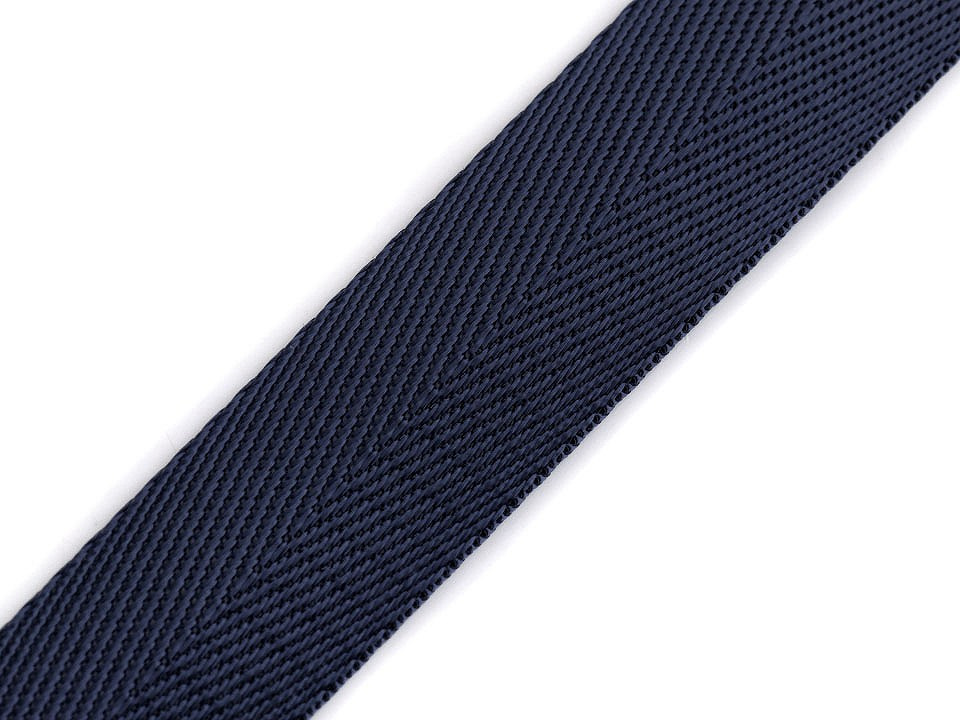 Hladký oboustranný popruh s leskem šíře 25 mm, barva 5 (20) modrá tmavá