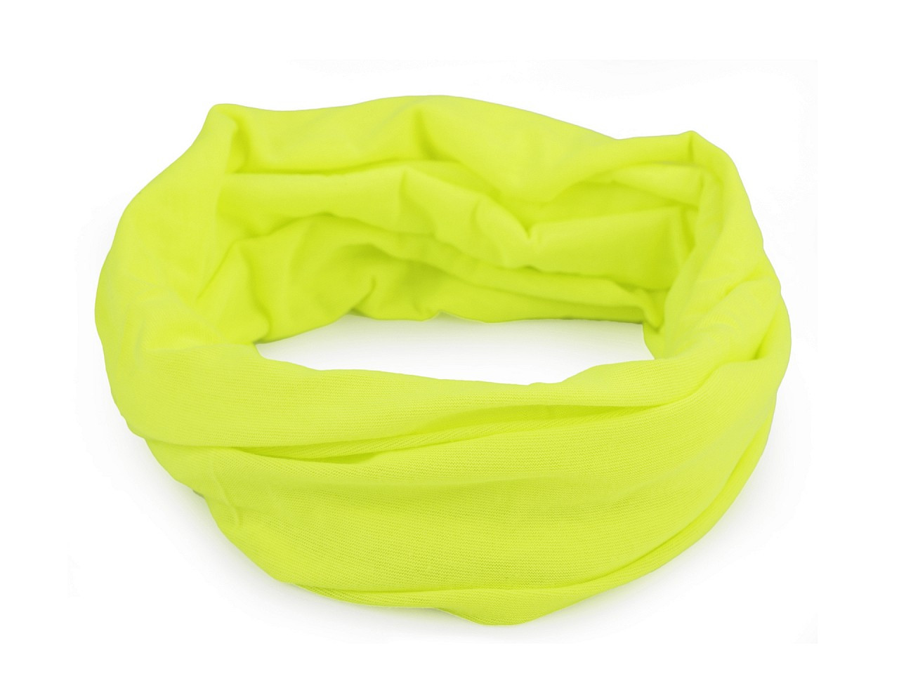 Multifunkční šátek pružný, bezešvý, jednobarevný, barva 19 žlutá neon