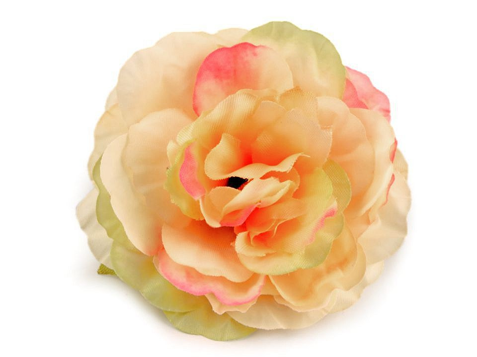 Umělý květ růže Ø6,5 cm, barva 4 oranžová