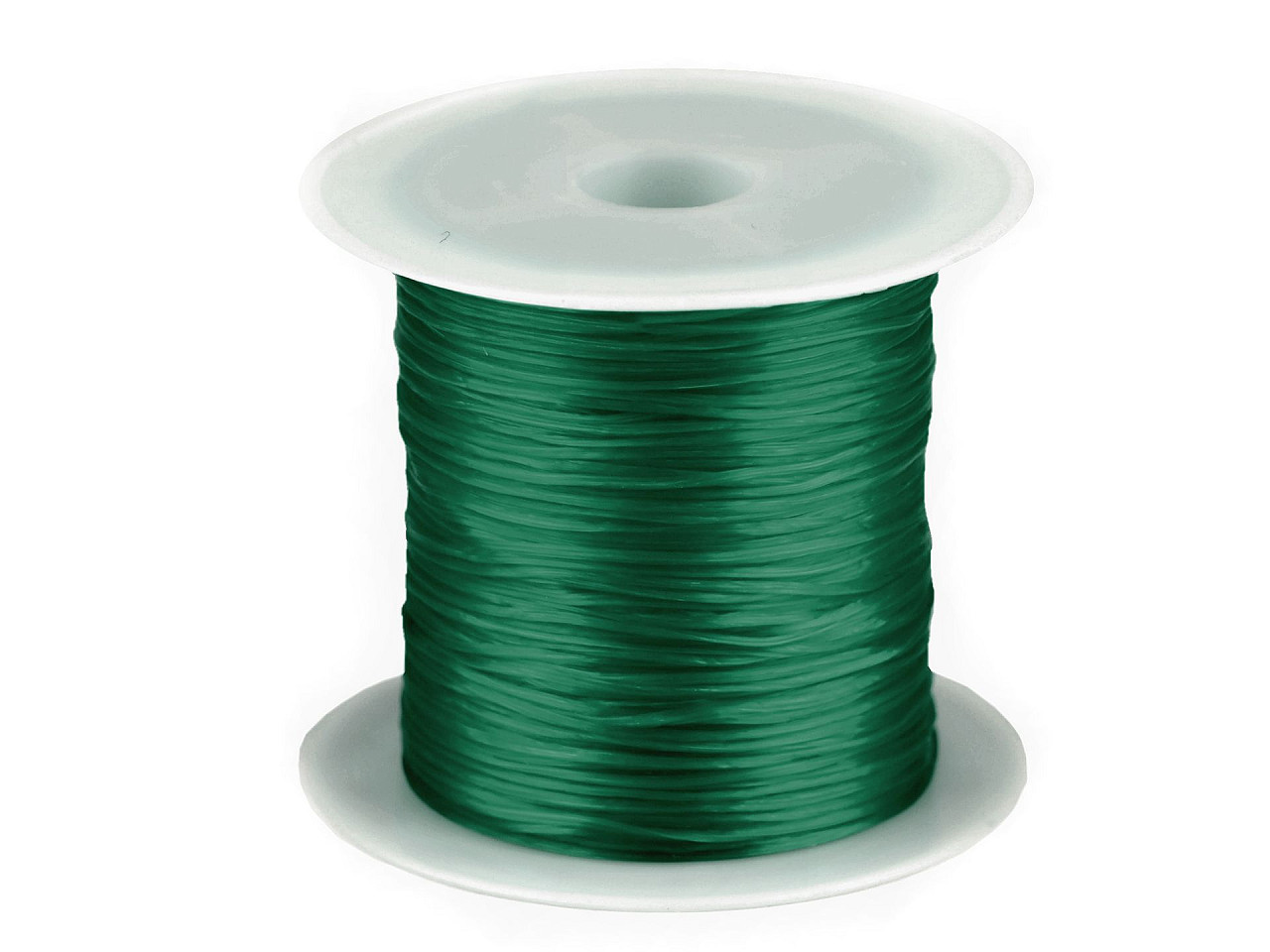 Pruženka / gumička plochá barevná šíře 1 mm, barva 27 zelená tmavá