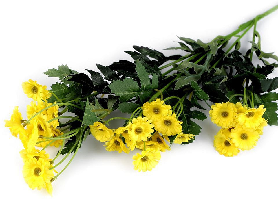 Umělá mini chryzantéma, barva 2 žlutá