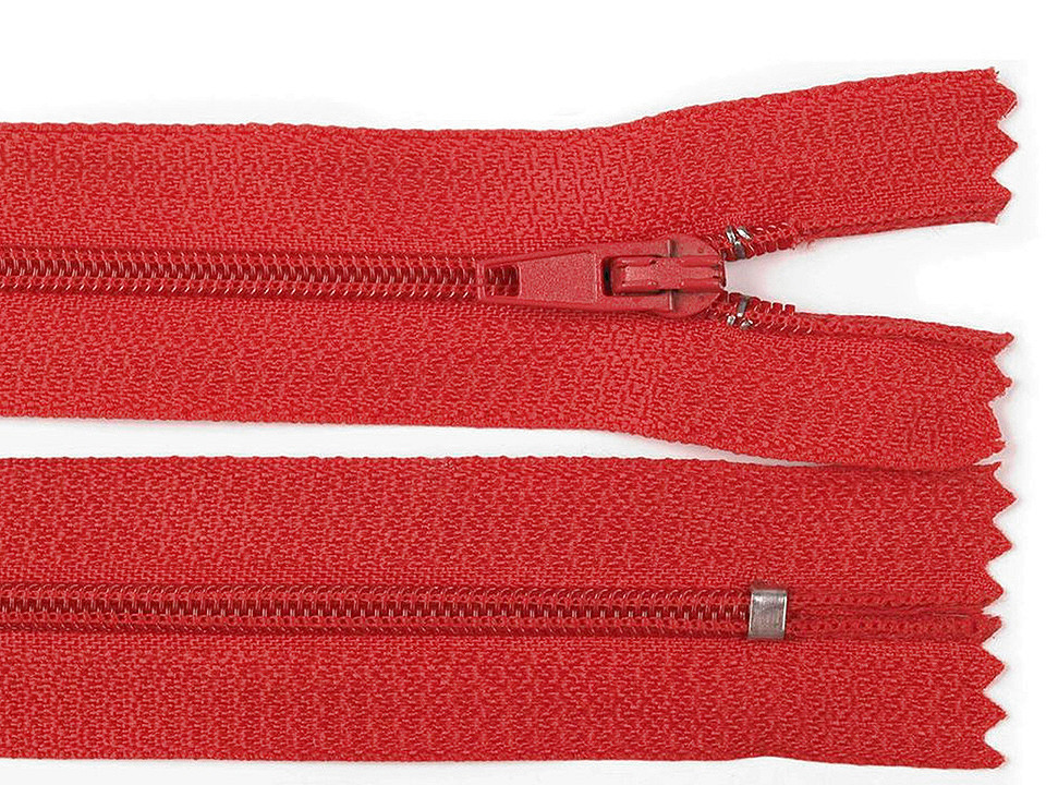 Spirálový zip šíře 3 mm délka 25 cm pinlock, barva 162 červená světlá