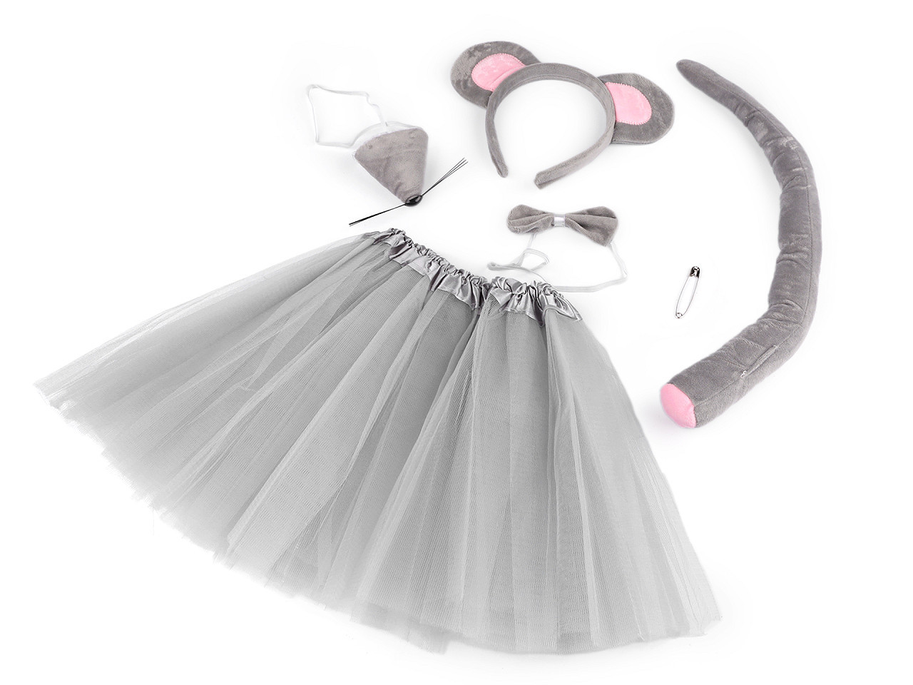 Karnevalový kostým - myška, barva šedá