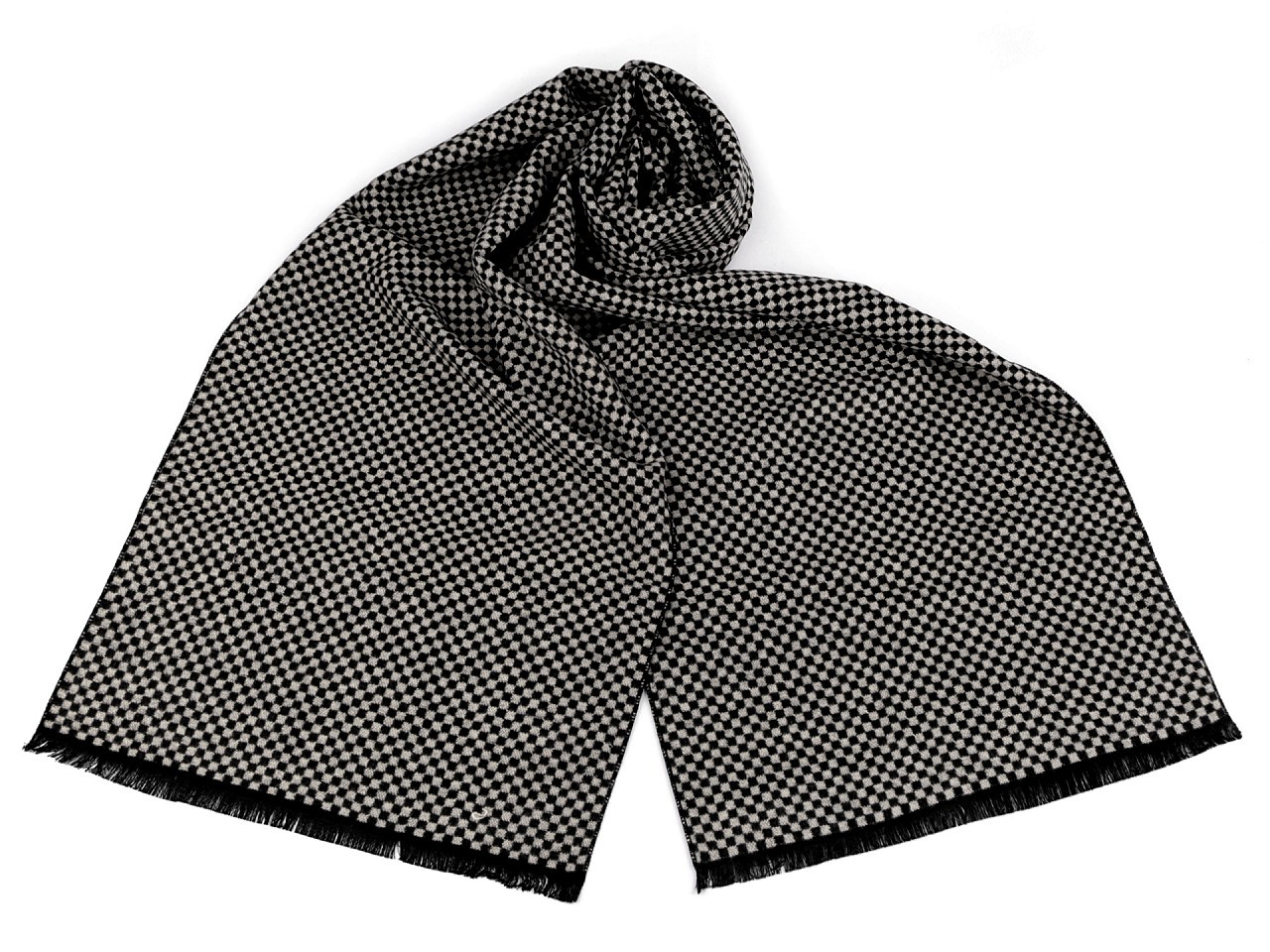 Pánská šála jednobarevná 30x180 cm, barva 8 šedobéžová černá