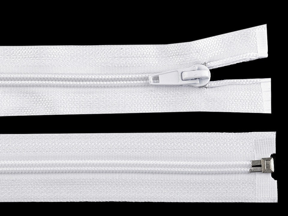 Spirálový zip šíře 5 mm délka 90 cm bundový, barva 101 bílá