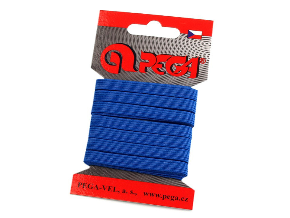 Prádlová pruženka na kartě šíře 7 mm barevná, barva 11 (7701) modrá berlínská
