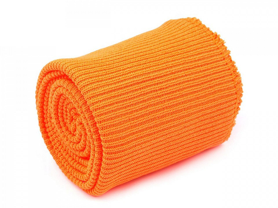 Elastické náplety šíře 7 cm sada (2x rukáv, 1x pás), barva 27/118 oranžová neon
