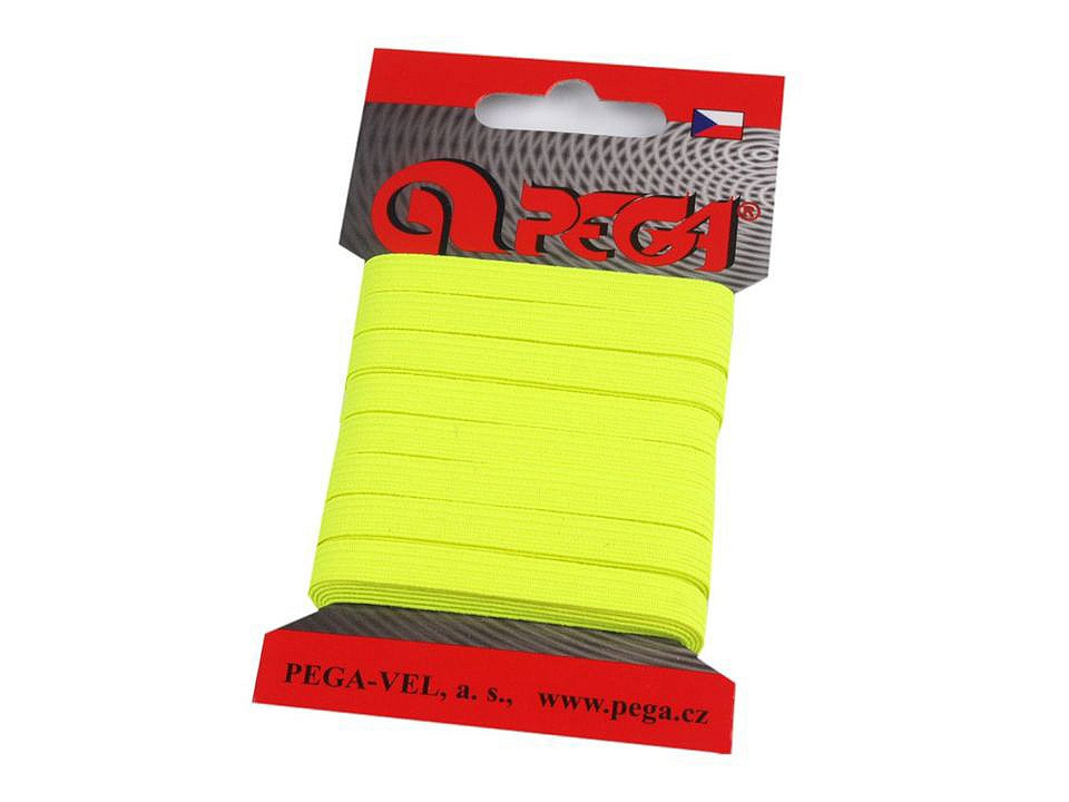 Prádlová pruženka na kartě šíře 7 mm barevná, barva 3 (4206) žlutozelená ost. neon