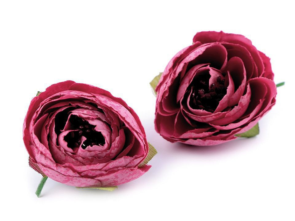 Umělý květ pryskyřník Ø4 cm, barva 6 růžová tmavá