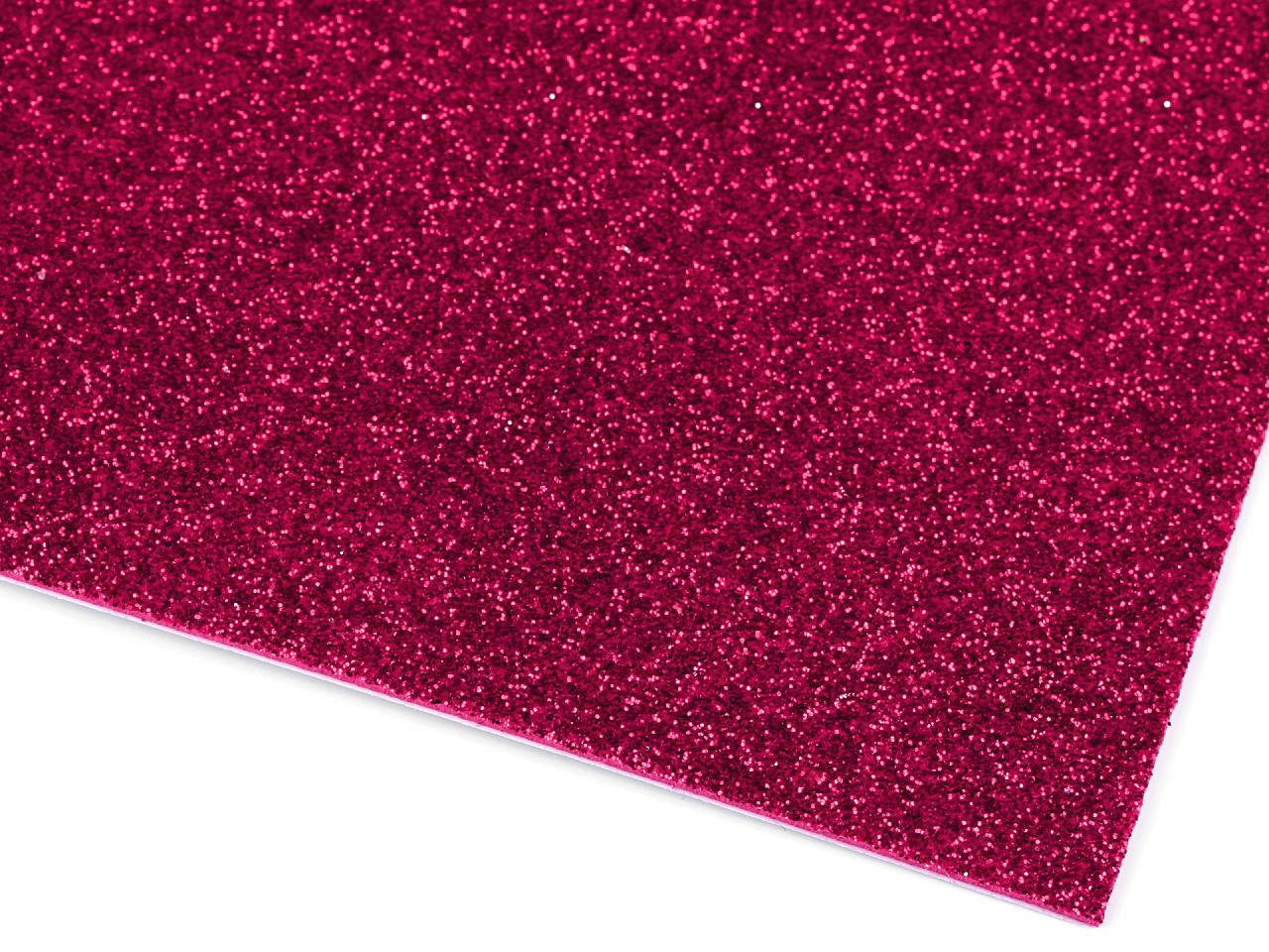 Samolepicí pěnová guma Moosgummi s glitry 20x30 cm, barva 9 růžová sytá