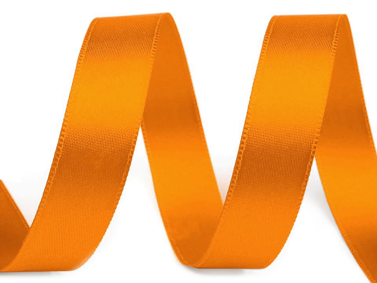 Atlasová stuha oboulící šíře 15 mm, barva 211 oranžová