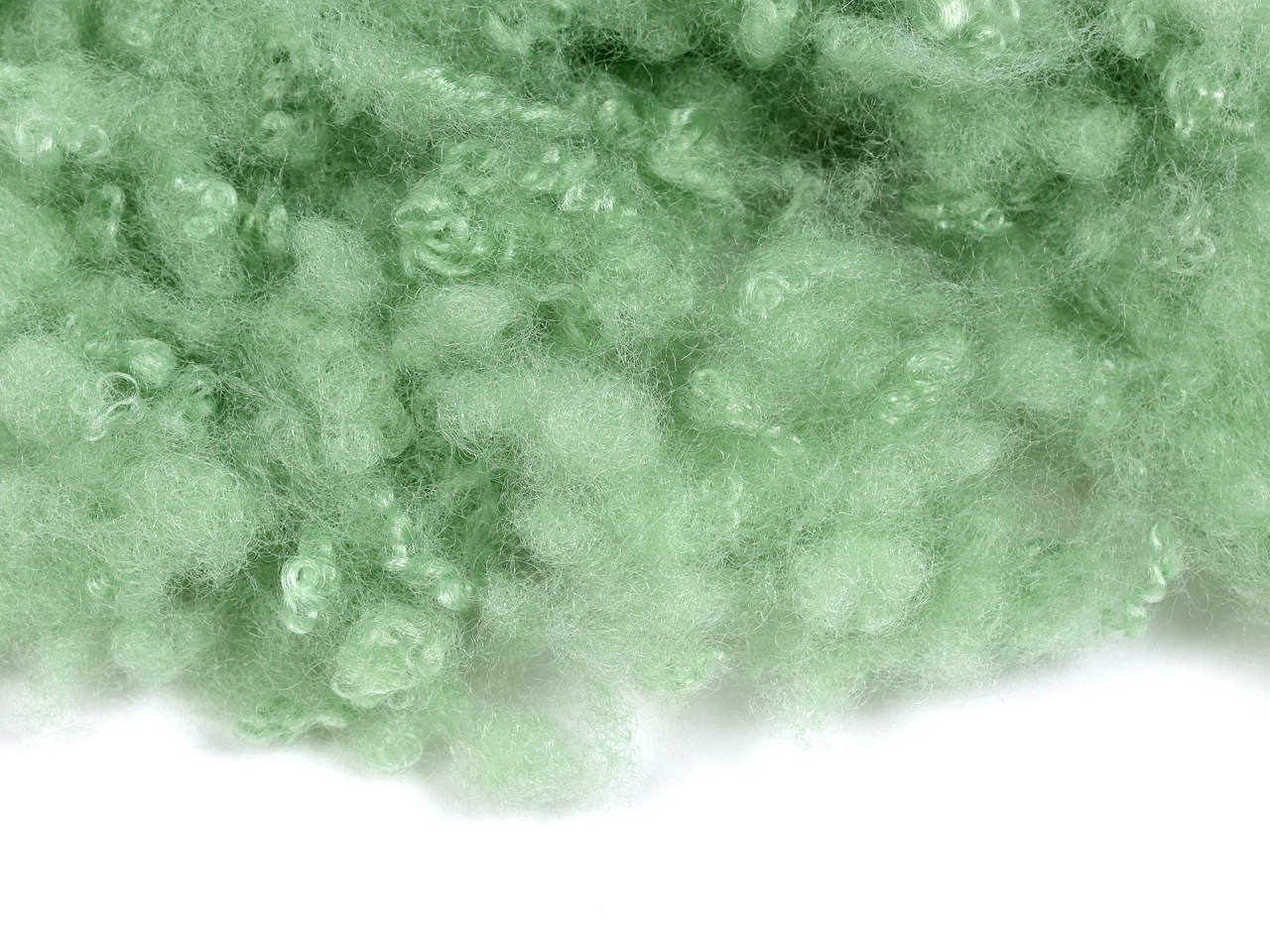 Výplň - kuličky z dutého vlákna nebělené 1 kg, barva zelená sv.