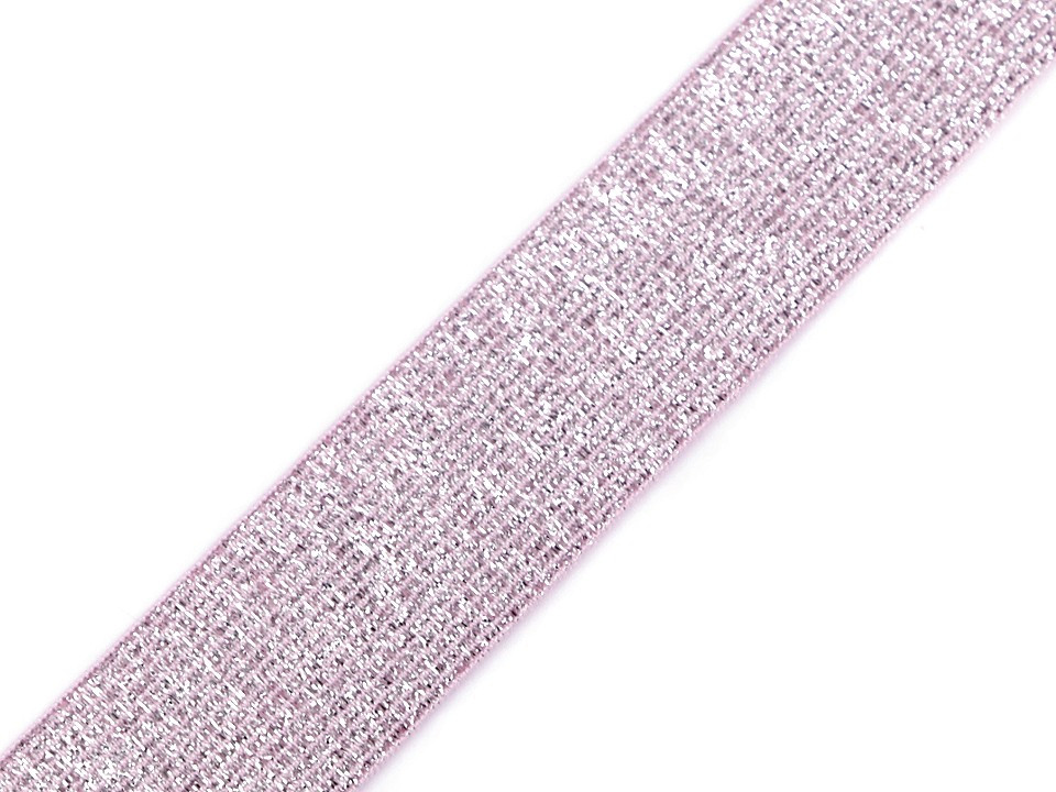 Pruženka s lurexem šíře 30 mm, barva 5 růžová sv. stříbrná