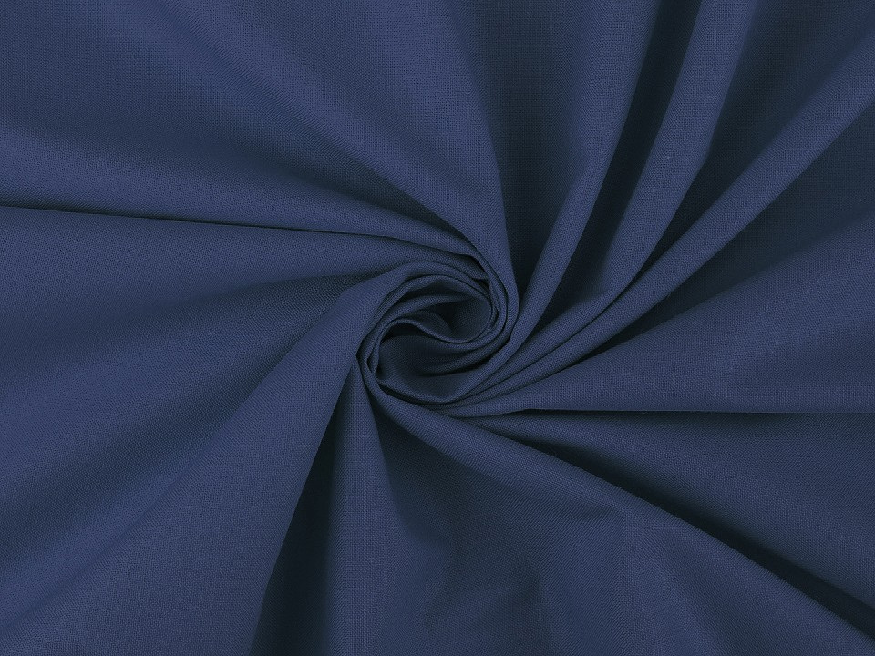 Bavlněná látka / plátno jednobarevná, barva 4 (32) modrá pařížská