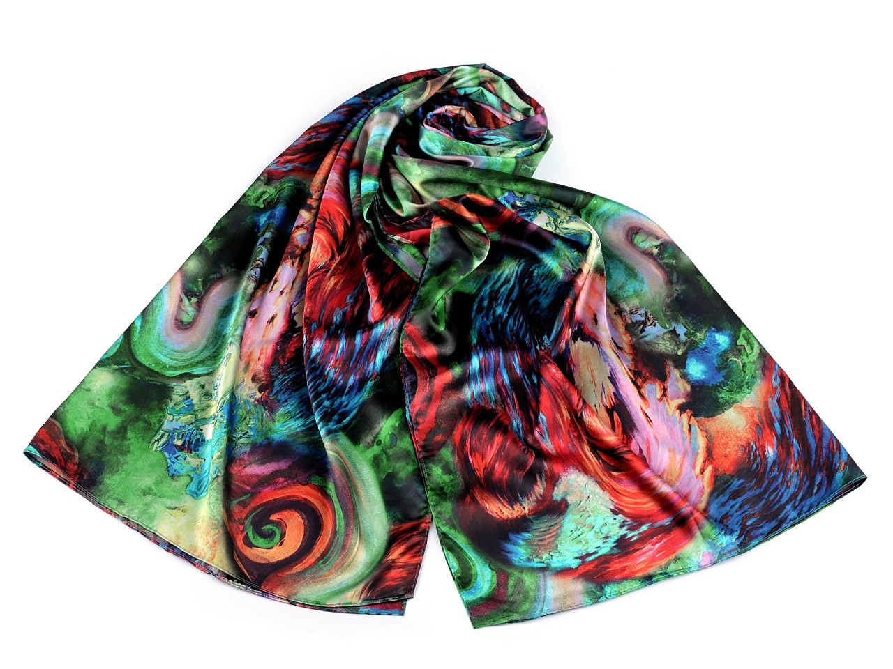Saténový šátek / šála 70x165 cm, barva 16 multikolor
