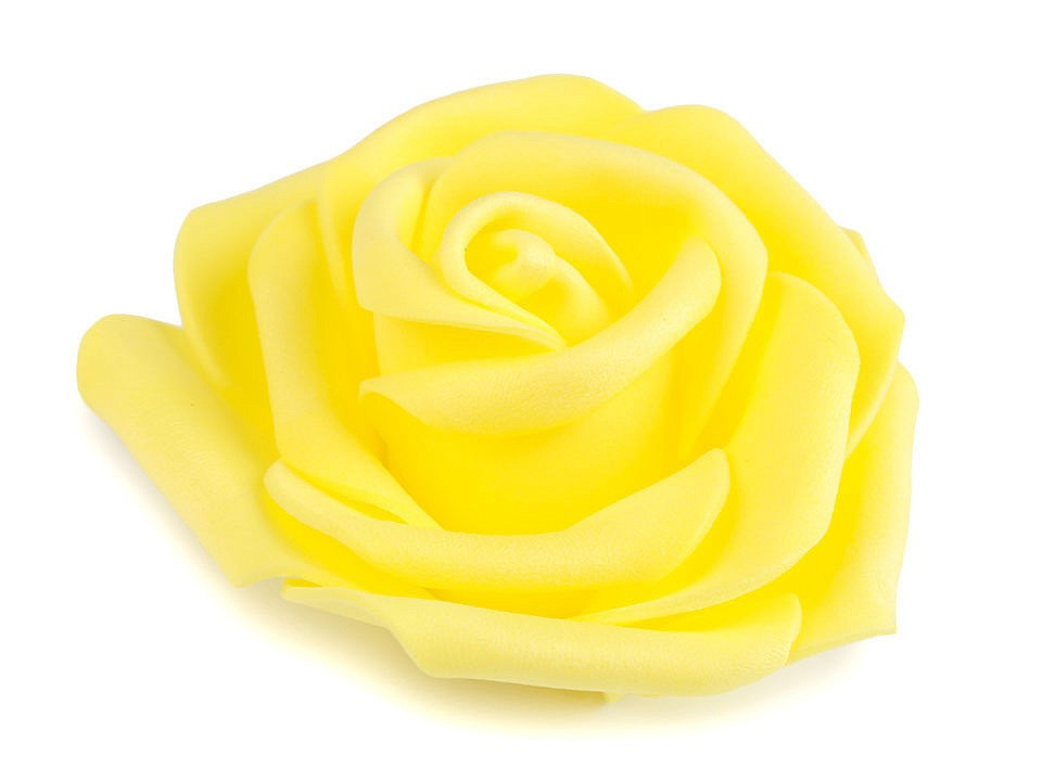 Dekorační pěnová růže Ø6 cm, barva 11 žlutá