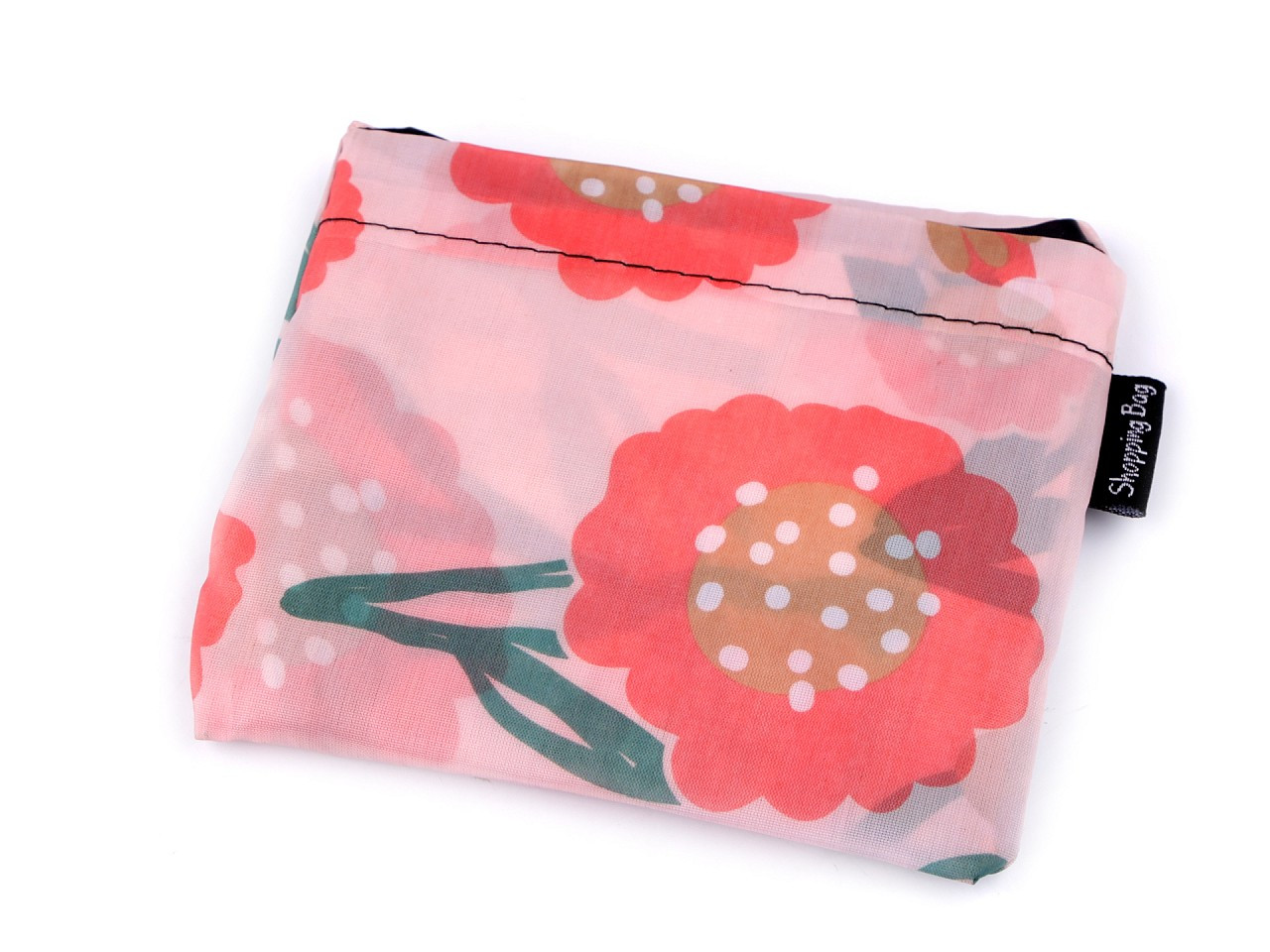 Skládací nákupní taška 37x44 cm, barva 15 pudrová květy