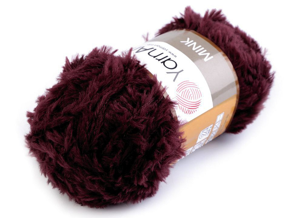 Pletací příze Mink 50 g, barva 8 (339) bordó