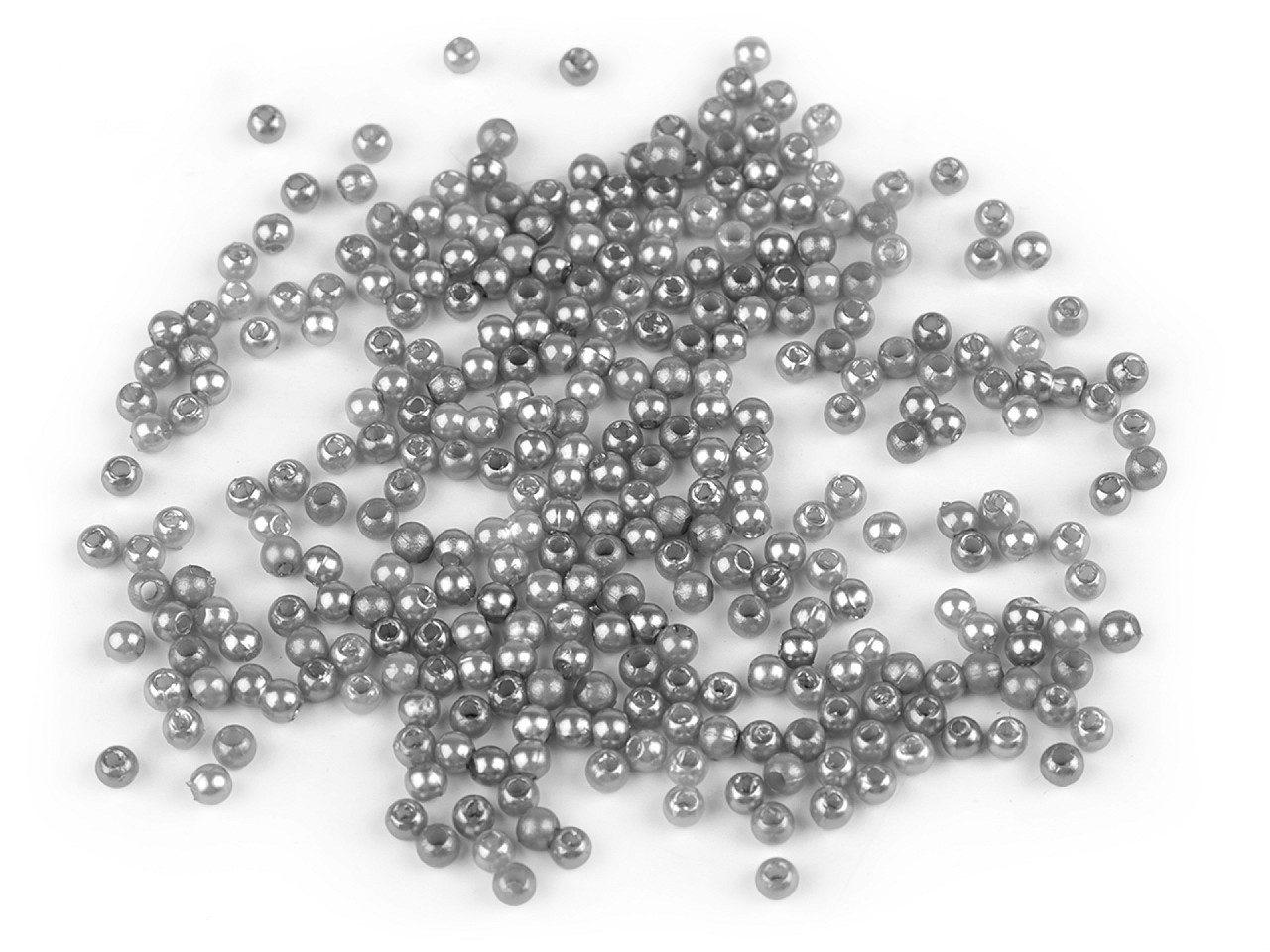 Plastové voskové korálky / perly Glance Ø3 mm, barva 52 šedá