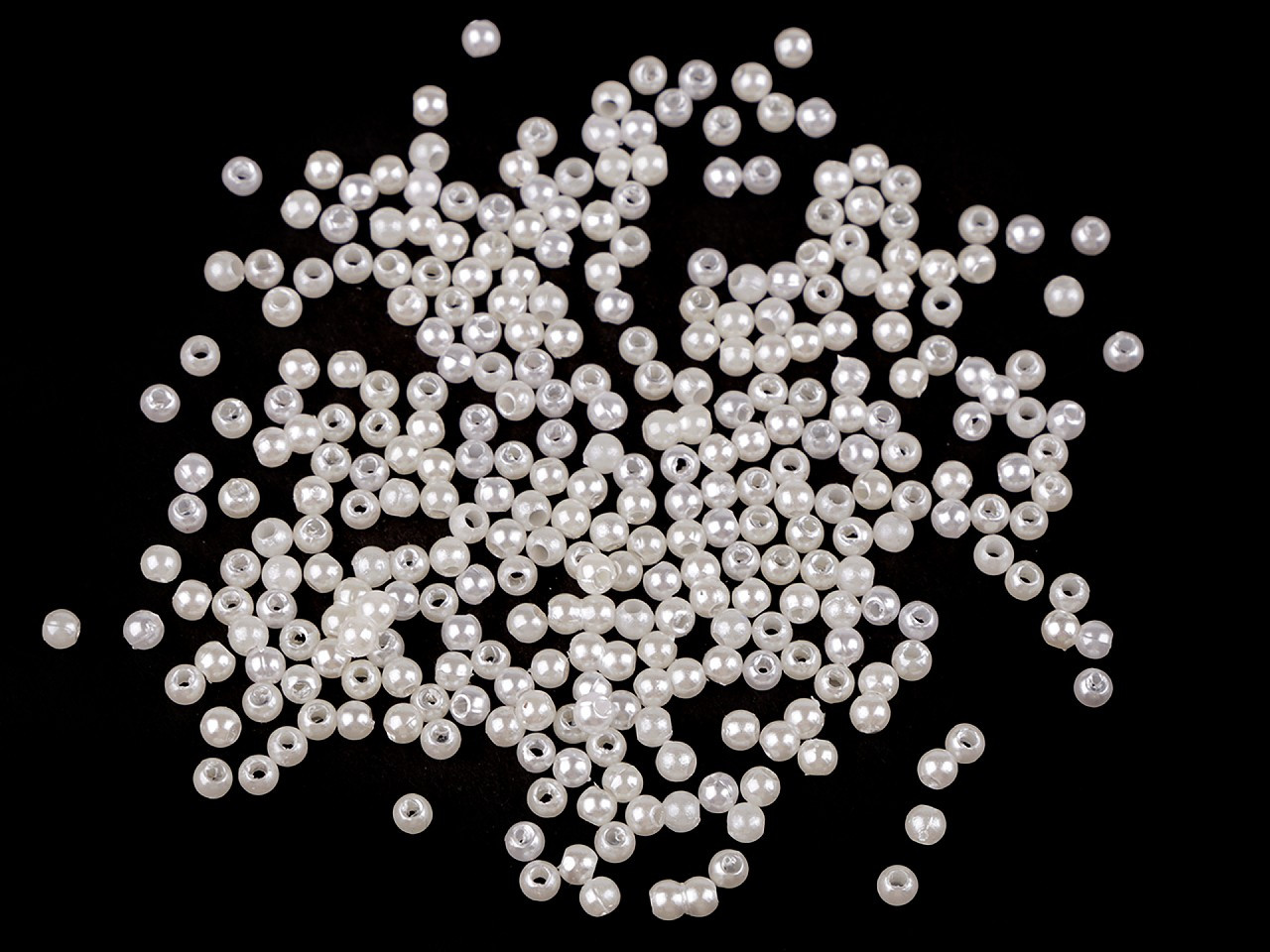 Plastové voskové korálky / perly Glance Ø3 mm, barva 03 perlová