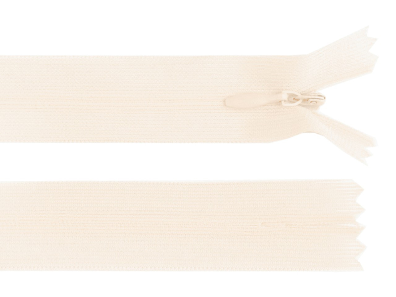 Spirálový zip skrytý šíře 3 mm délka 30 cm dederon, barva 306 béžová nejsv.