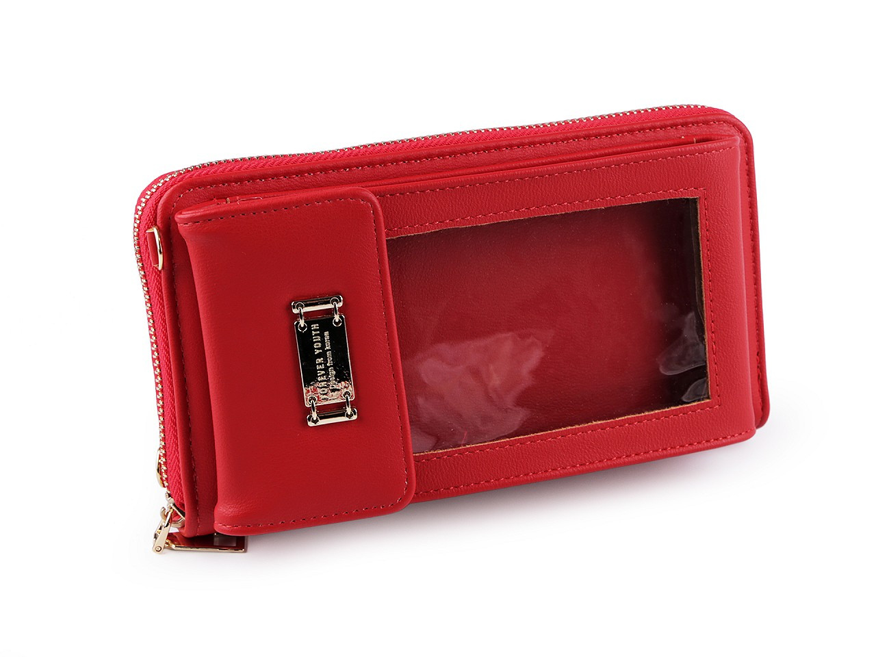 Peněženka s pouzdrem na mobil 11x19 cm, barva 2 červená