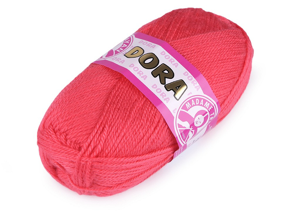 Pletací příze Dora 100 g, barva 2 (002) růžová korálová