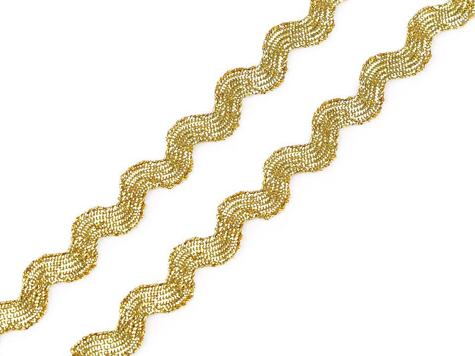 Prýmek / hadovka s lurexem šíře 5 mm, barva 2 zlatá