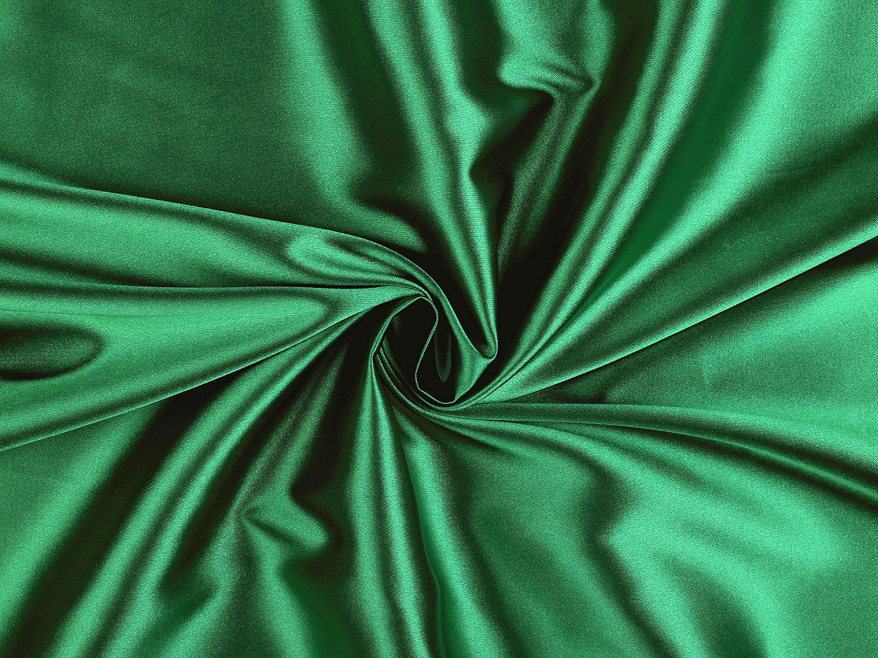 Satén elastický metráž, barva 12 (26) zelená smaragdová