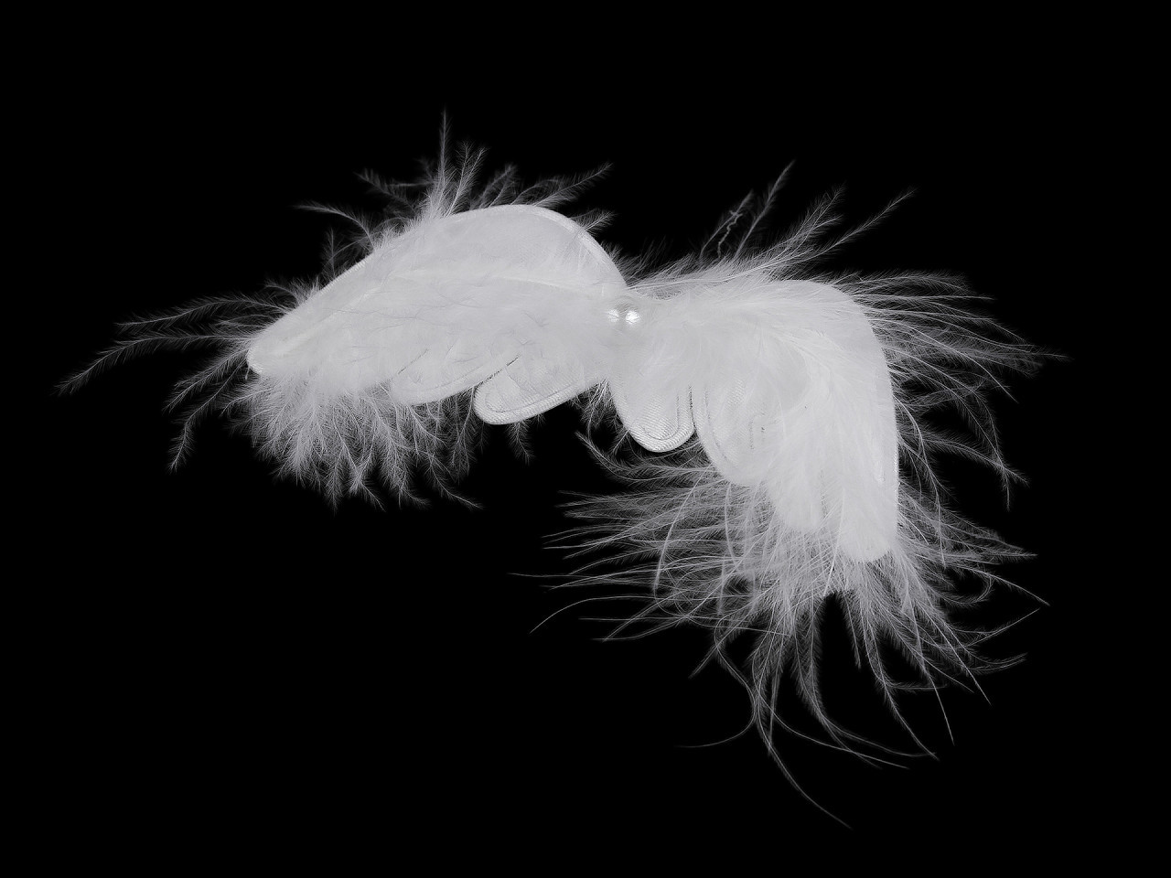 Dekorace andělská křídla s klipem 3 ks, barva bílá