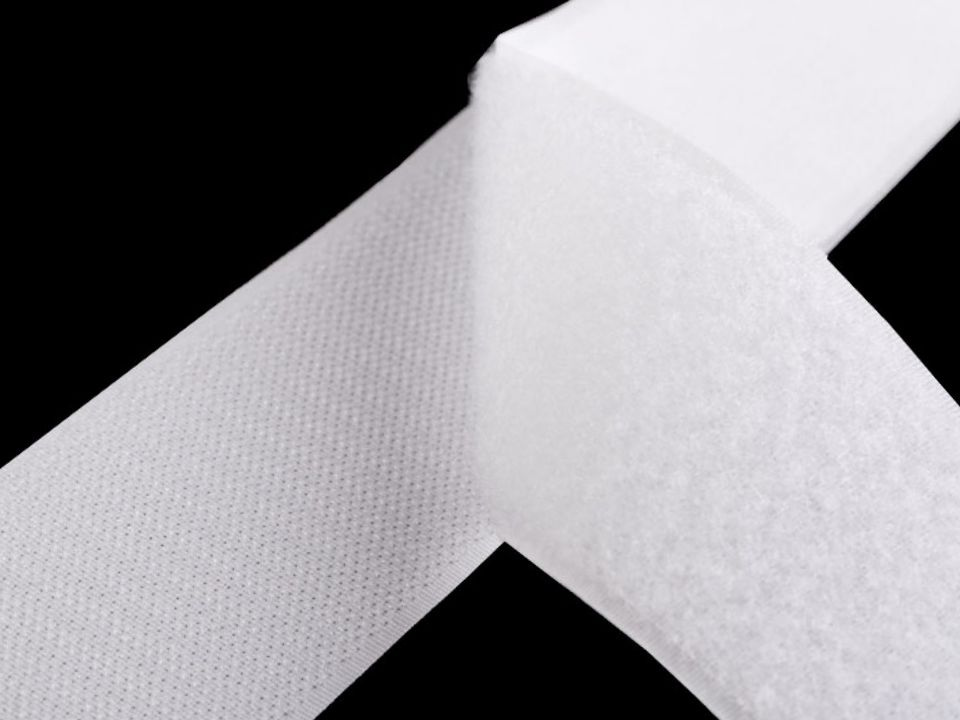 Suchý zip háček + plyš šíře 100 mm bílý, barva Bílá