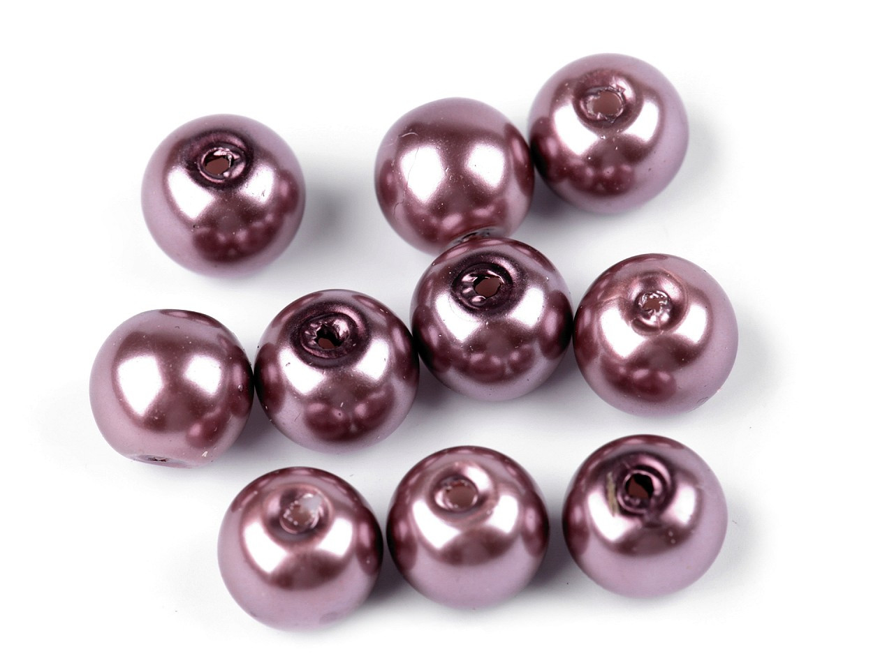 Skleněné voskové perly Ø8 mm, barva 07B lila tmavá