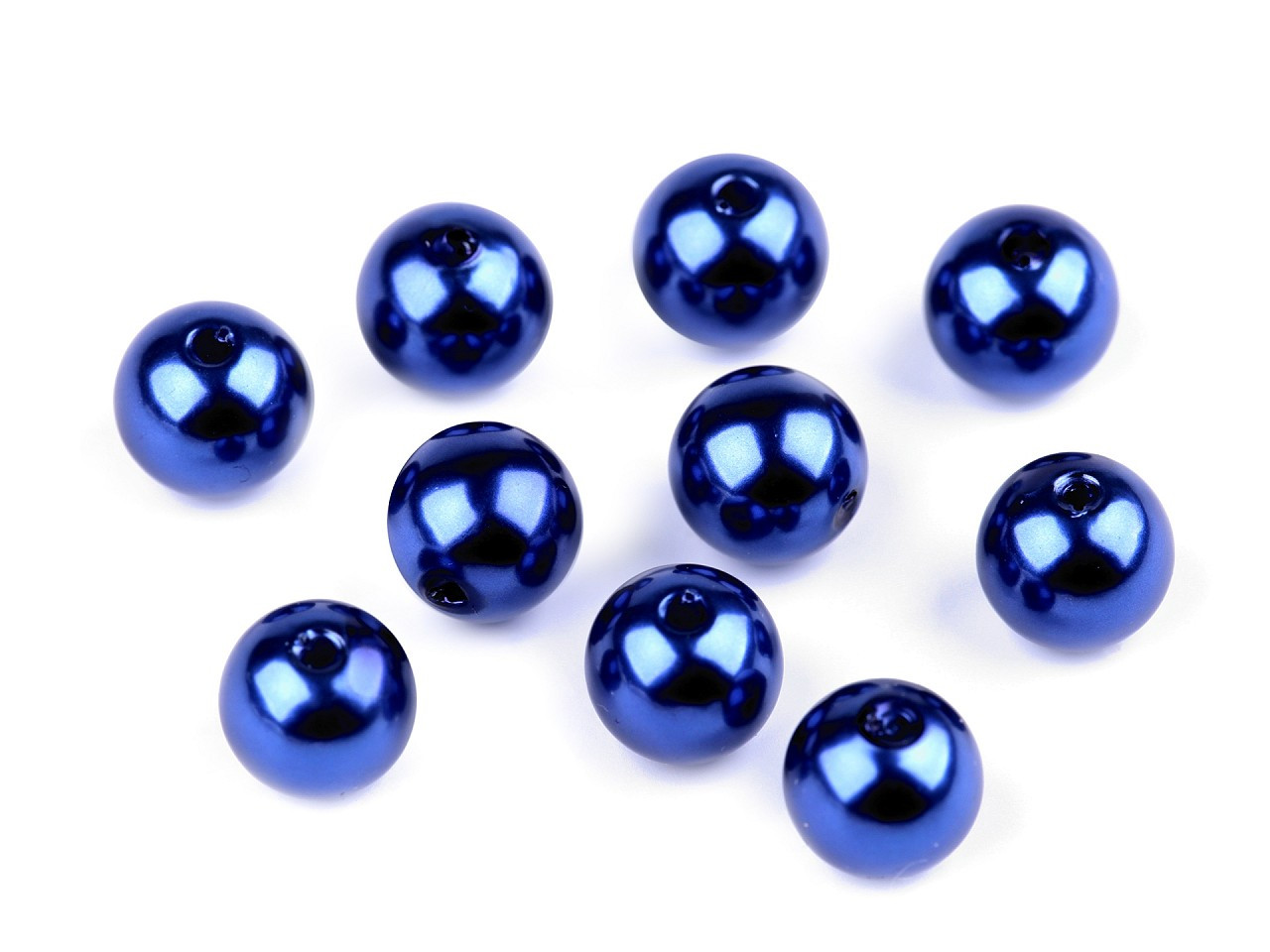 Plastové voskové korálky / perly Glance Ø10 mm, barva F59 modrá berlínská