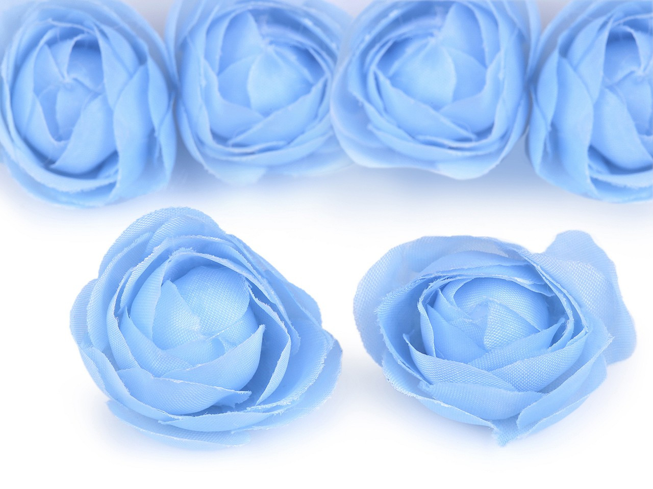 Umělý květ růže Ø3,5 cm, barva 6 modrá světlá