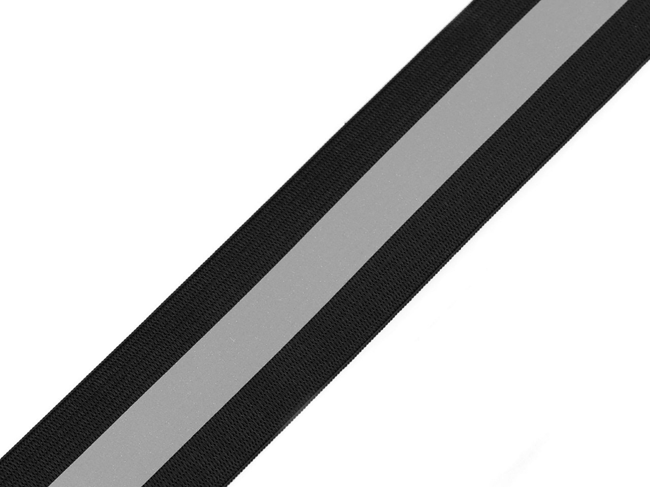 Fotografie Pruženka s reflexním pásem šíře 40 mm, barva černá