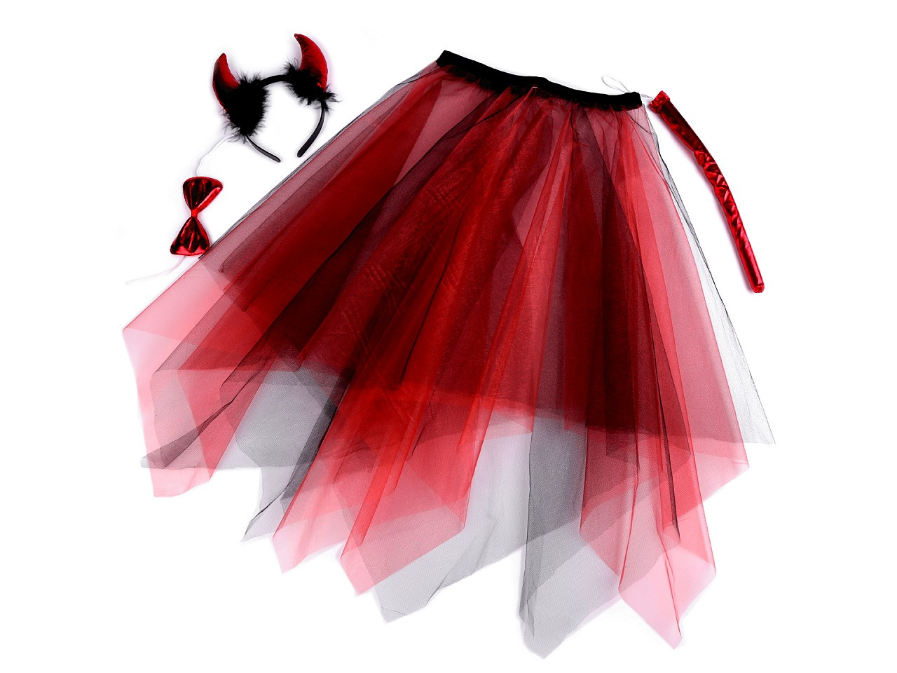 Karnevalový kostým čertice dívčí, barva vel 120 červená