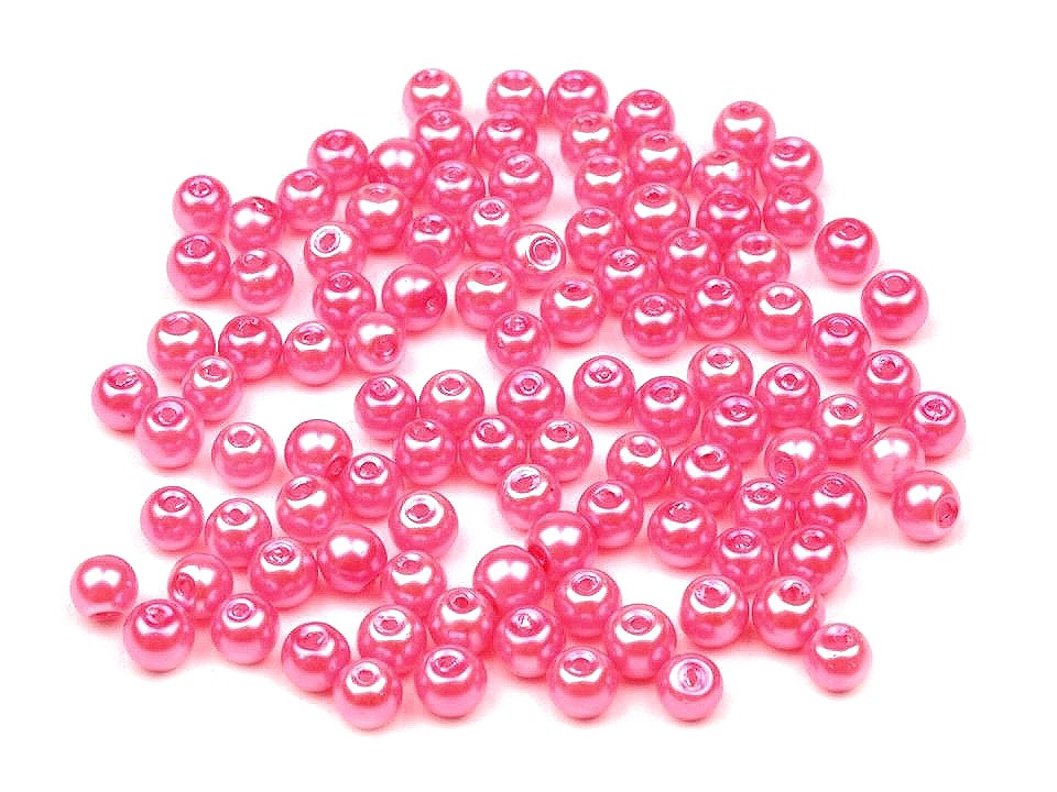 Skleněné voskové perly Ø4 mm, barva 32A růžová tmavá